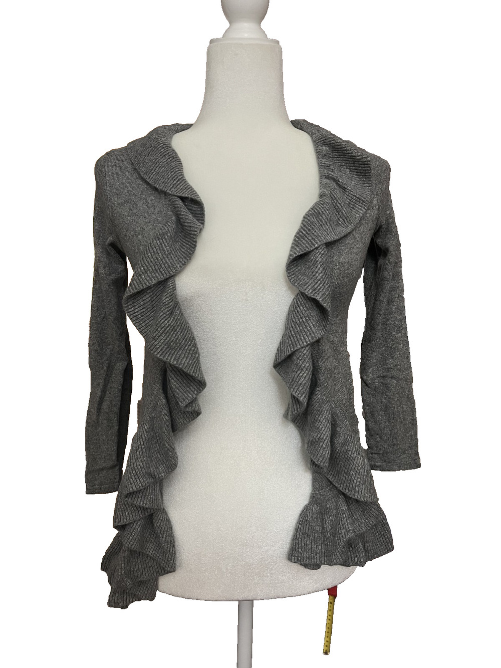 Kids Girls Elsy Girls BEST FIT XL Gray Frilled Cardigan Classic Long Sleeve Knit